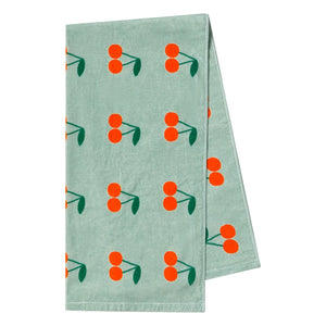 Tinycottons - Toalla de Playa de Algodón Orgánico Cerises | Verde Agua