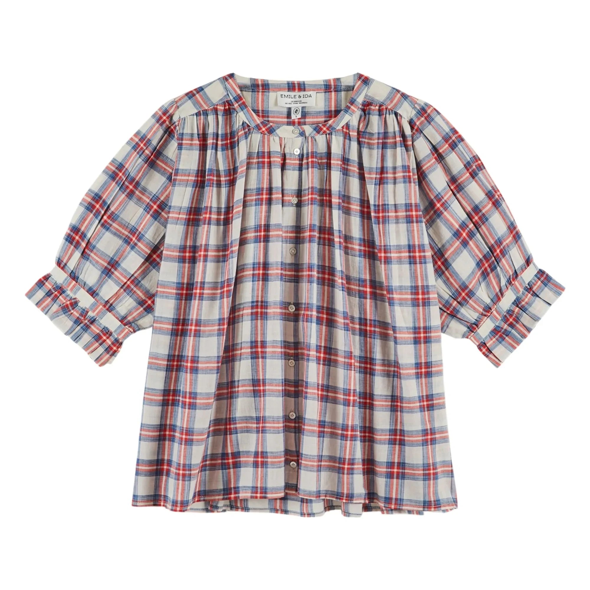 Emile et Ida - Blusa de cuadros de algodón Khadi | Roja