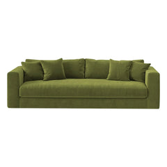 Panac Edition - Sofá de terciopelo crudo Bellechasse de 3 plazas - 240 cm | Verde Musgo