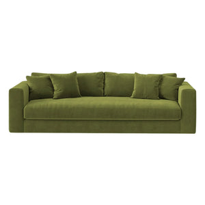 Panac Edition - Sofá de terciopelo crudo Bellechasse de 3 plazas - 240 cm | Verde Musgo