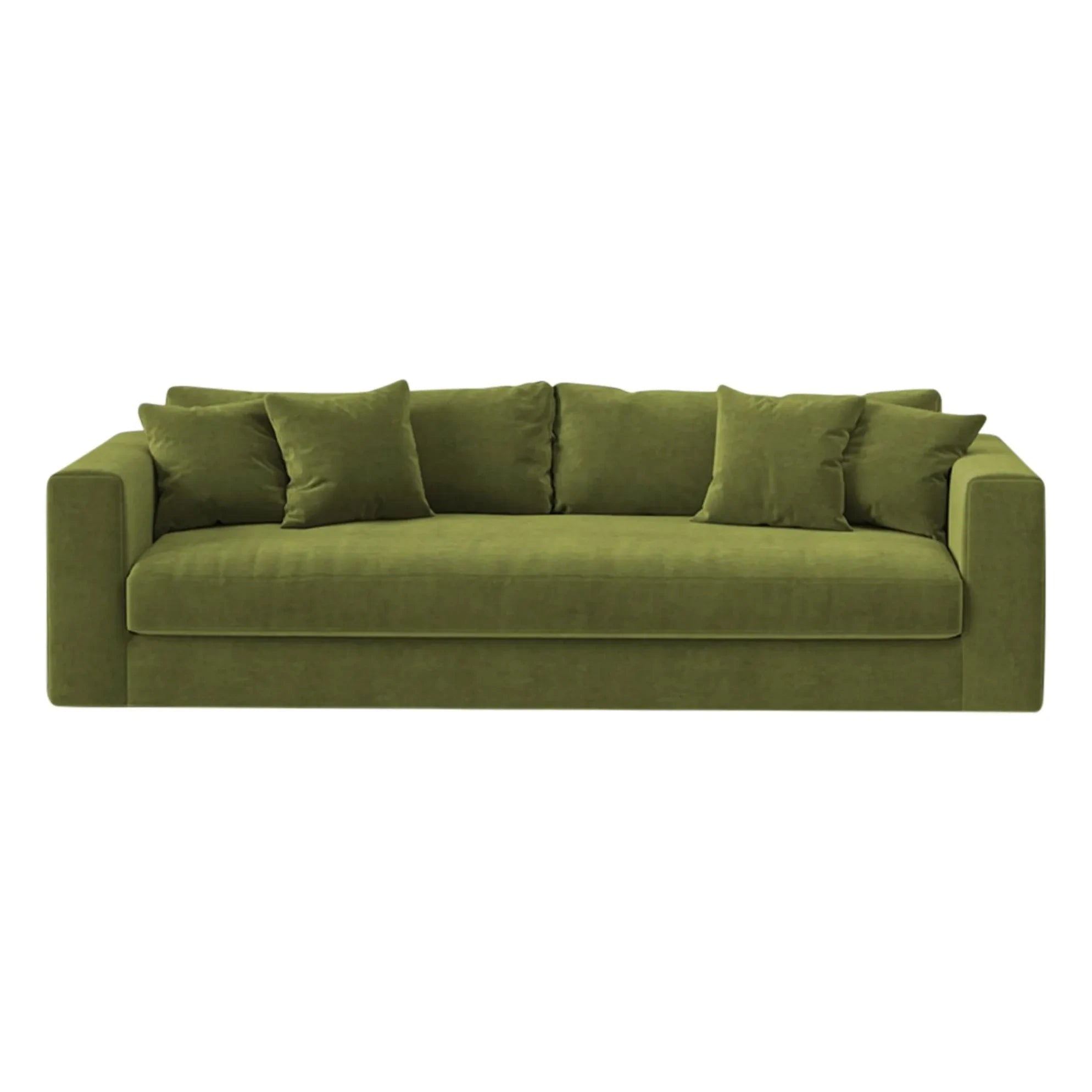Panac Edition - Sofá de terciopelo crudo Bellechasse de 3 plazas - 240 cm | Verde Musgo