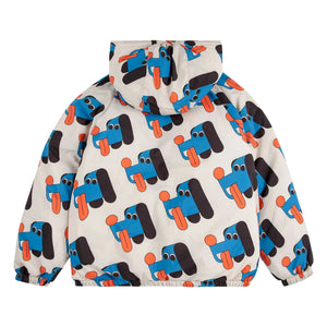 Bobo Choses - Chaqueta impermeable de fibra reciclada de doble cara | Blanco