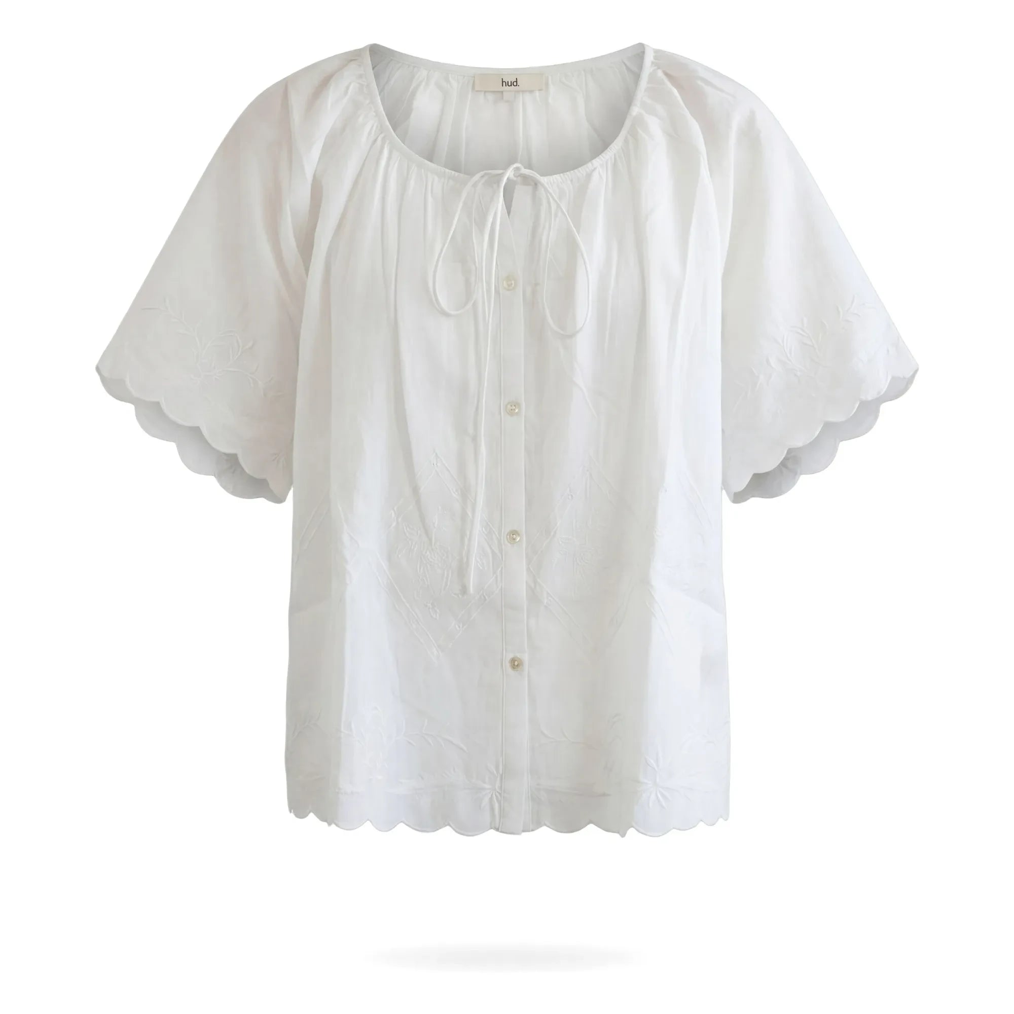 Hod - Blusa bordada con jade | Blanco
