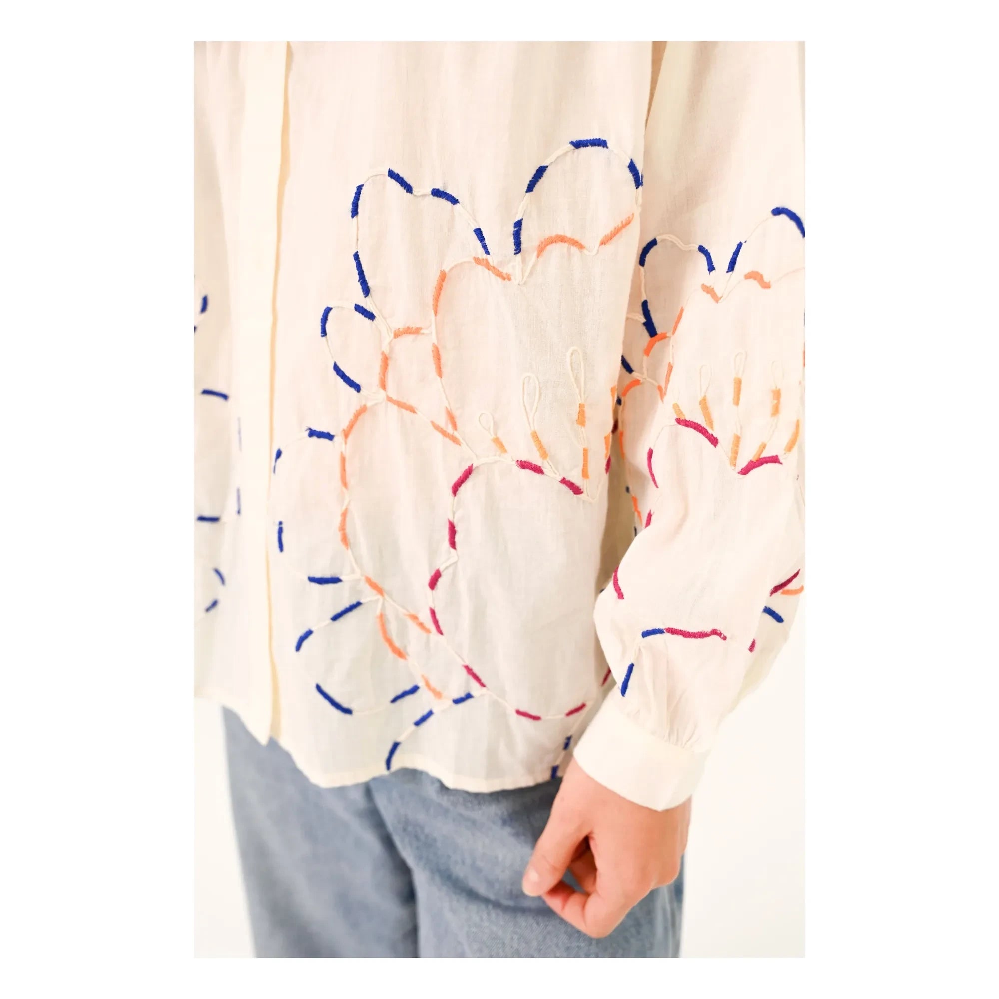 Sacrécoeur - Camisa de voile de algodón Ali Pivoine | Blanco