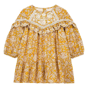 Louise Misha - Vestido de algodón orgánico Orana Fleurie | Miel
