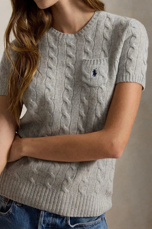 Polo Ralph Lauren Suéter de lana de manga corta para mujer
