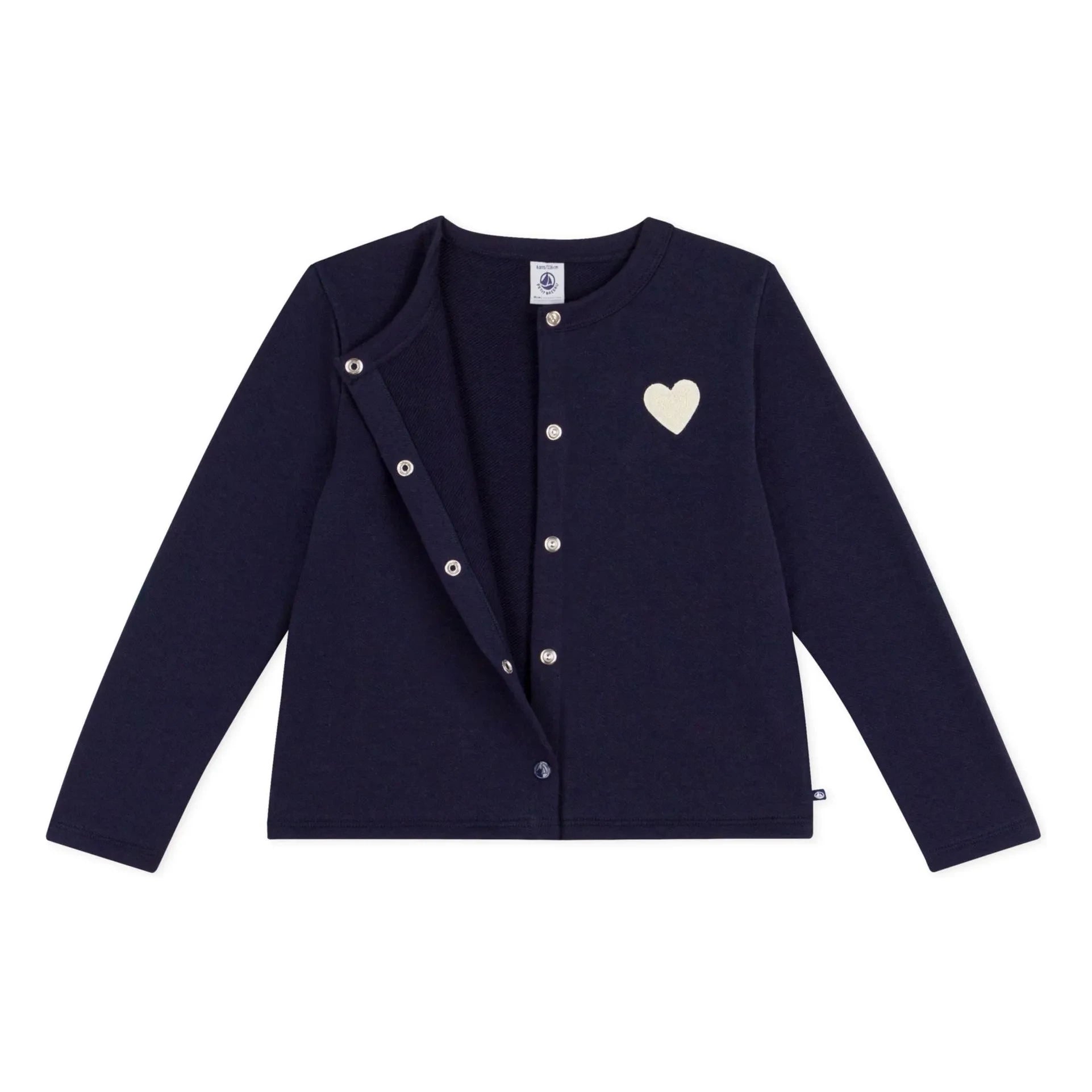 Petit Bateau - Cárdigan liso de felpa | Azul marino