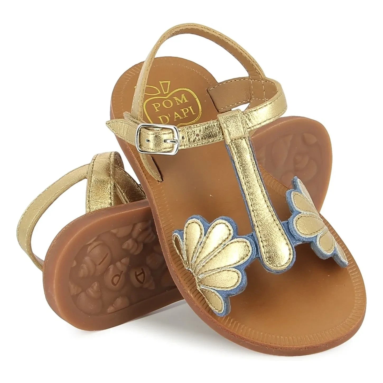 Sandalias Pom d'Api - Plagette Bloom | Doradas