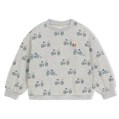 Arsène et Les Pipelettes - Organik Pamuk Bisiklet Yaka Sweatshirt | Gri