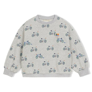 Arsène et Les Pipelettes - Organik Pamuk Bisiklet Yaka Sweatshirt | Gri