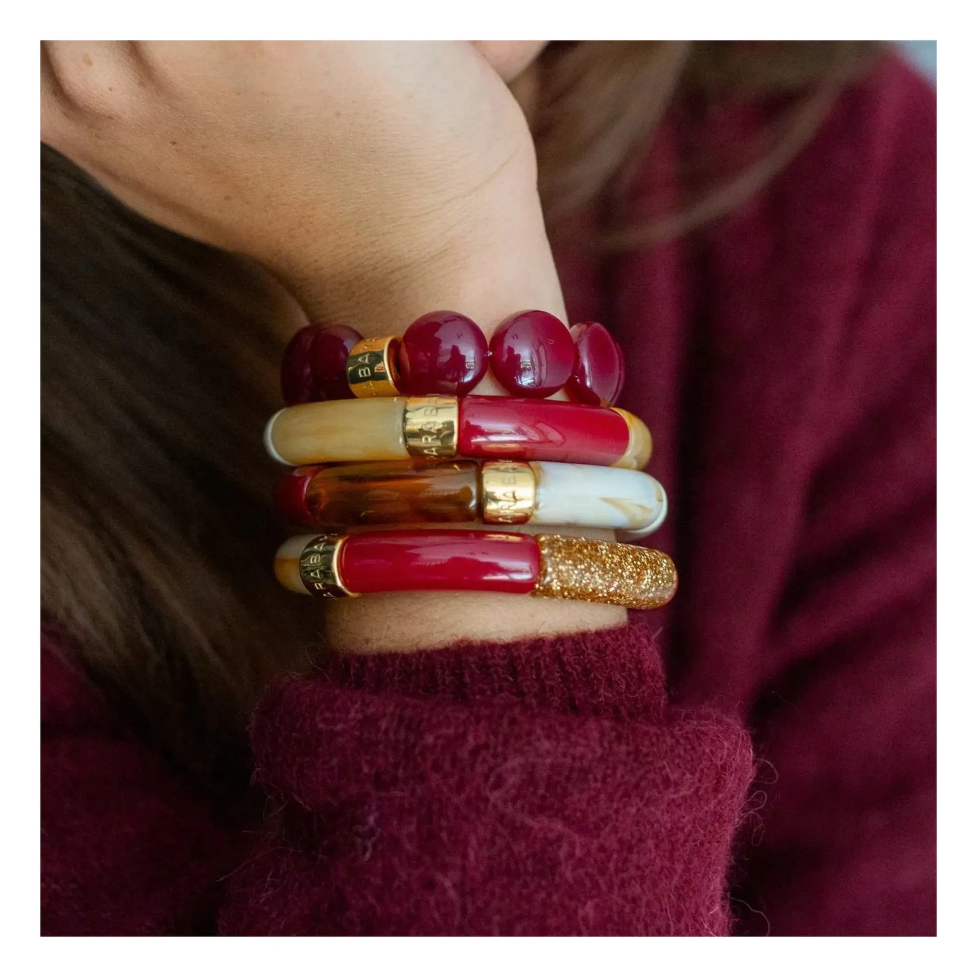 Parabaya - Sol 2 pulseras | Rojo