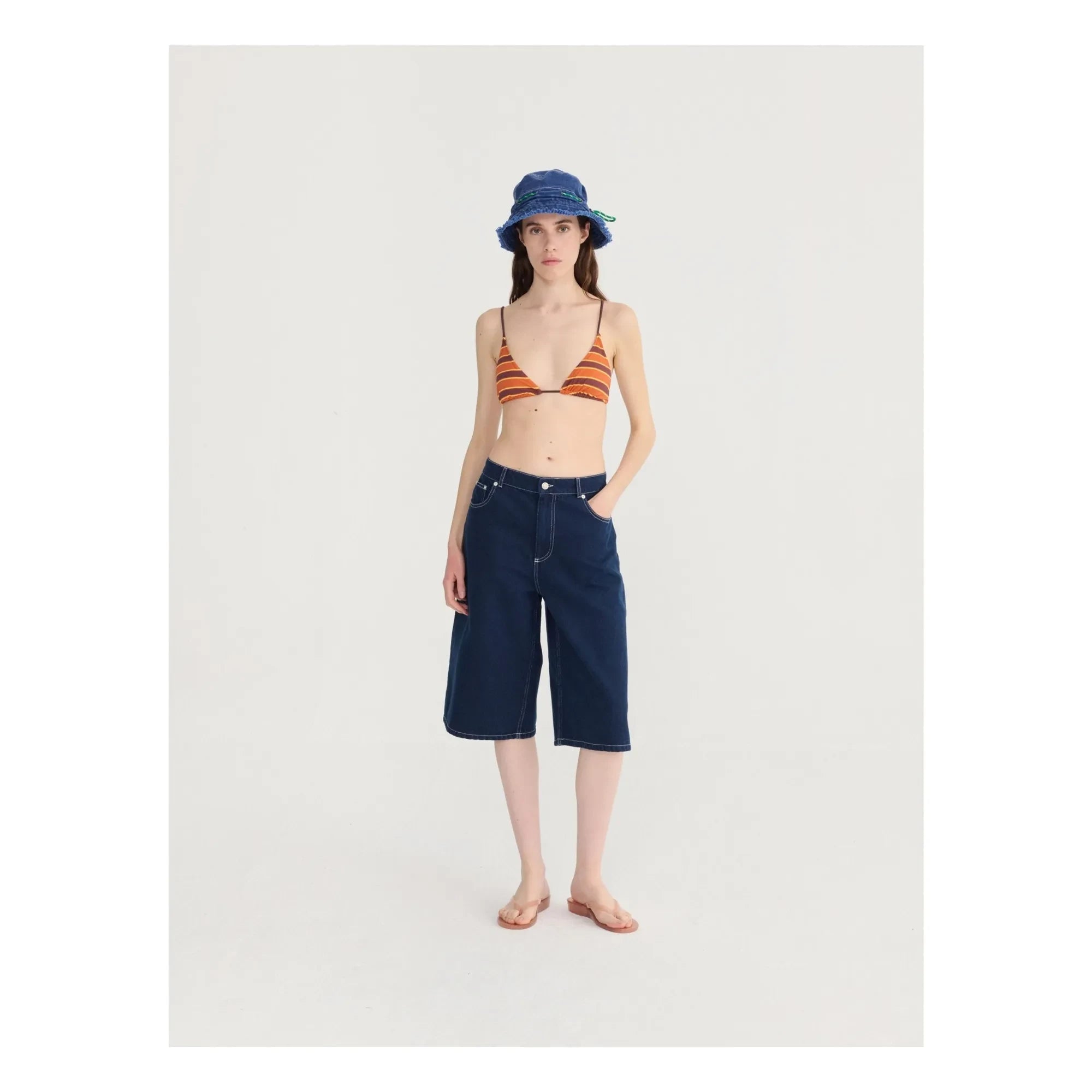 Bobo Choses - Shorts de sarga de algodón orgánico | Azul