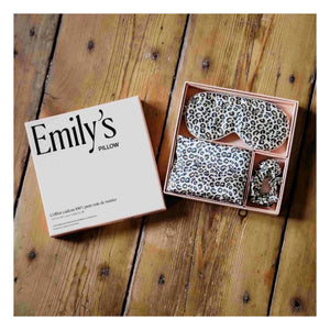 Emily's Pillow - Set de Dormir de Seda de Morera Estampado de Leopardo