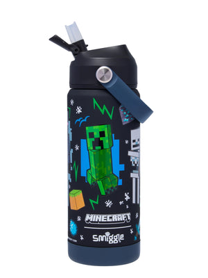 Smiggle - Minecraft Paslanmaz Çelik Gizli Pipetli 550ML Matara