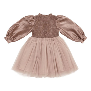 Donsje - Vestido fruncido de dos materiales Janice | Rosa