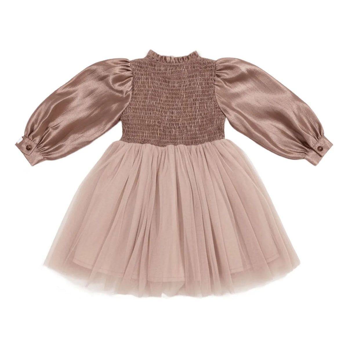 Donsje - Vestido fruncido de dos materiales Janice | Rosa