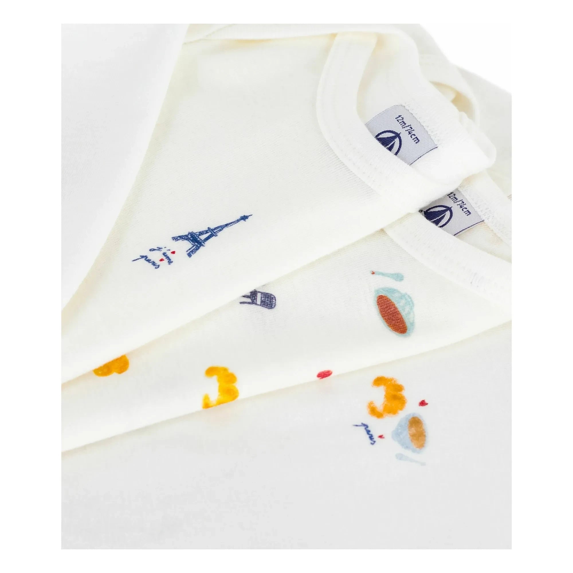 Petit Bateau - Lote 3 Bodis París Algodón Orgánico | Blanco