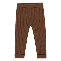 Rylee + Cru - Leggings acanalados con detalle de volantes Mini | Marrón