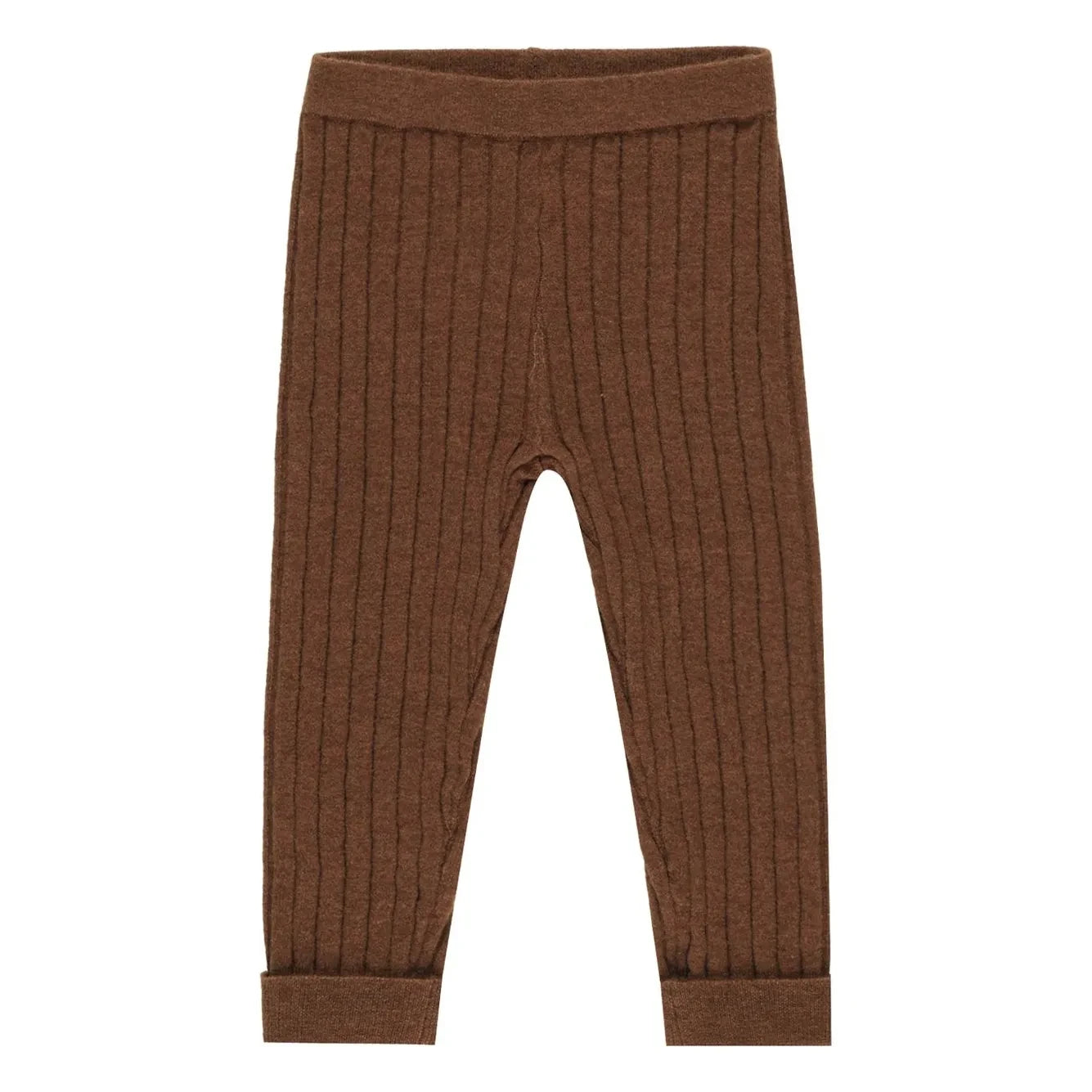 Rylee + Cru - Leggings acanalados con detalle de volantes Mini | Marrón