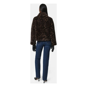 Apparis - Chaqueta Elis Leopard de fibra reciclada | Marrón