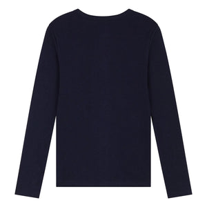 Petit Bateau - Camiseta icónica de manga larga - Colección de mujer | Azul marino
