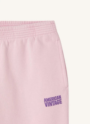 American Vintage - Pantalones Jogger Plizzy de Algodón | Rosa Claro