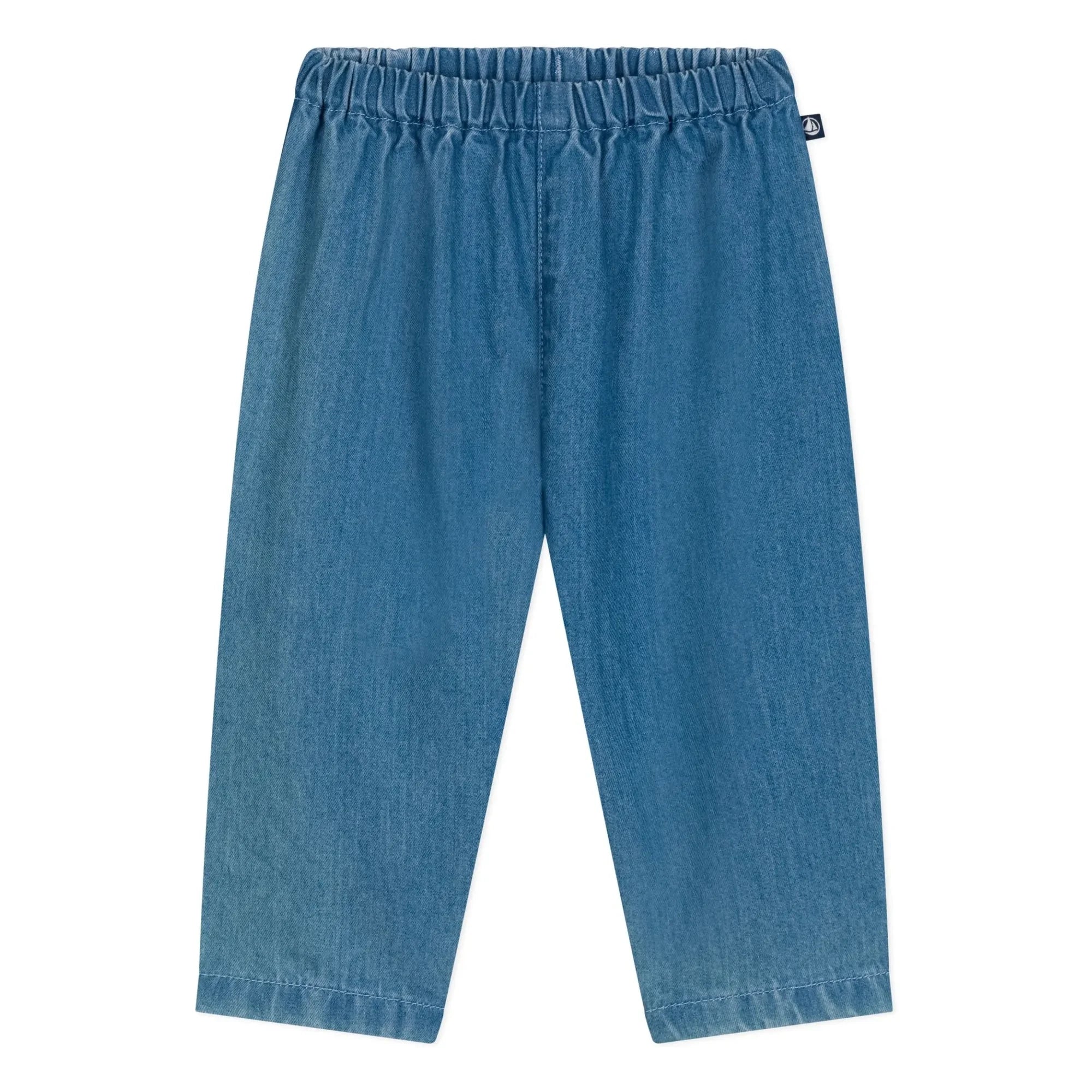 Petit Bateau - Pantalón sarouel de denim ligero | Azul vaquero