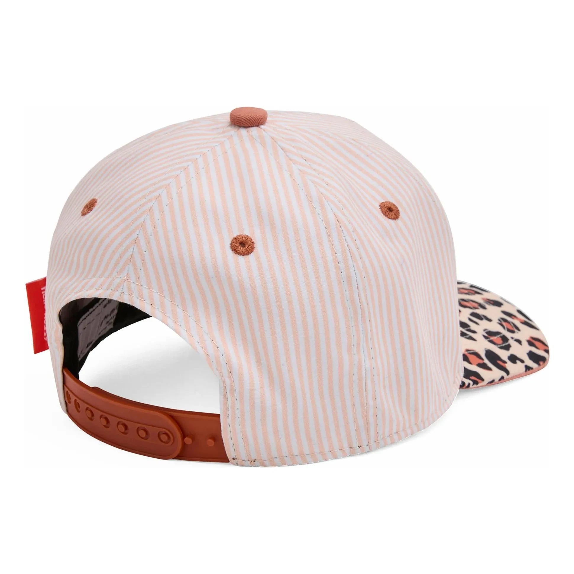 Hello Hossy - Gorra con visera curva de algodón orgánico con estampado de leopardo | Crema