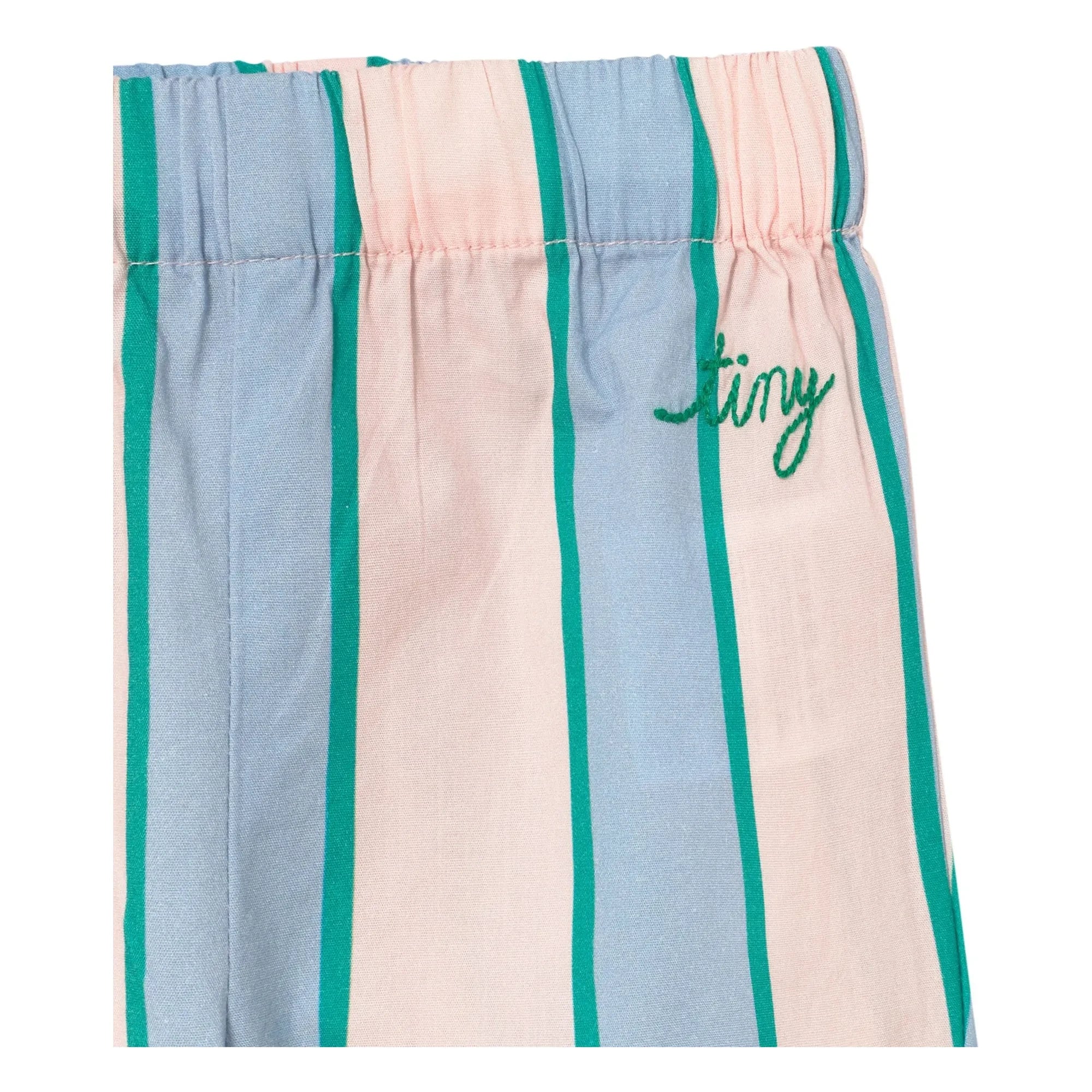 Tinycottons - Pantalones Rayas Popelín | Rosa Pastel