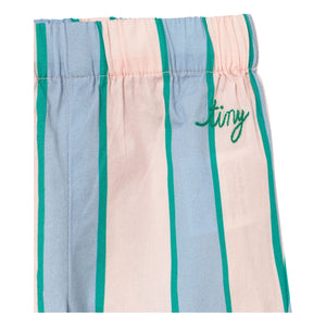 Tinycottons - Pantalones Rayas Popelín | Rosa Pastel