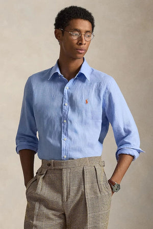 Camisa deportiva de lino de manga larga para hombre Polo Ralph Lauren