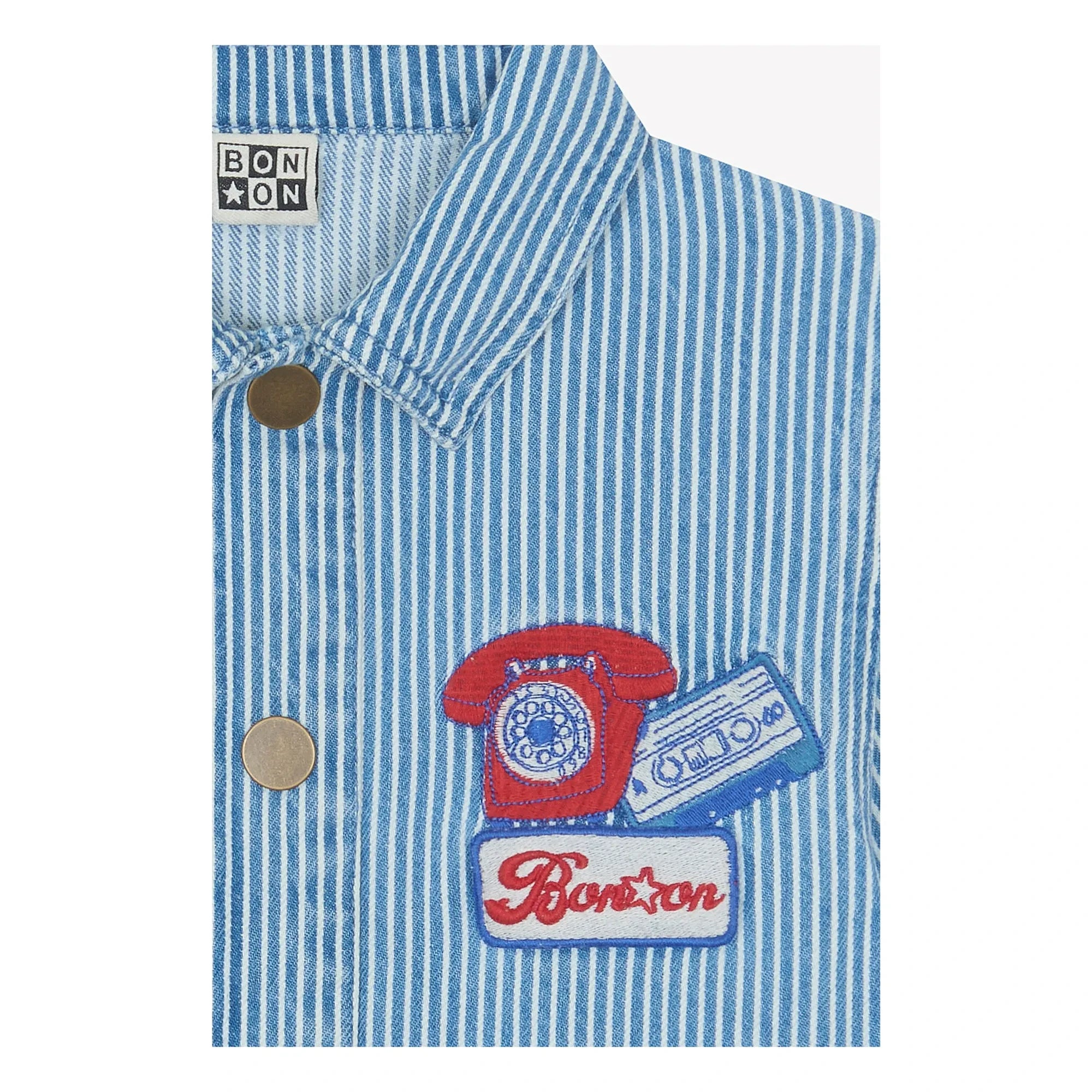 Bonton - Sobrecamisa de rayas de los noventa | Azul