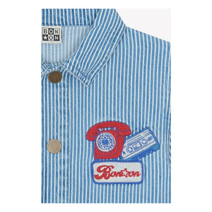 Bonton - Sobrecamisa de rayas de los noventa | Azul