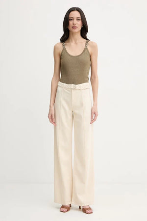 Pantalón de lino de mujer de pernera ancha Liu Jo