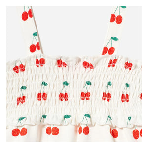 Tinycottons - Mono de algodón con estampado de cerezas | Blanco