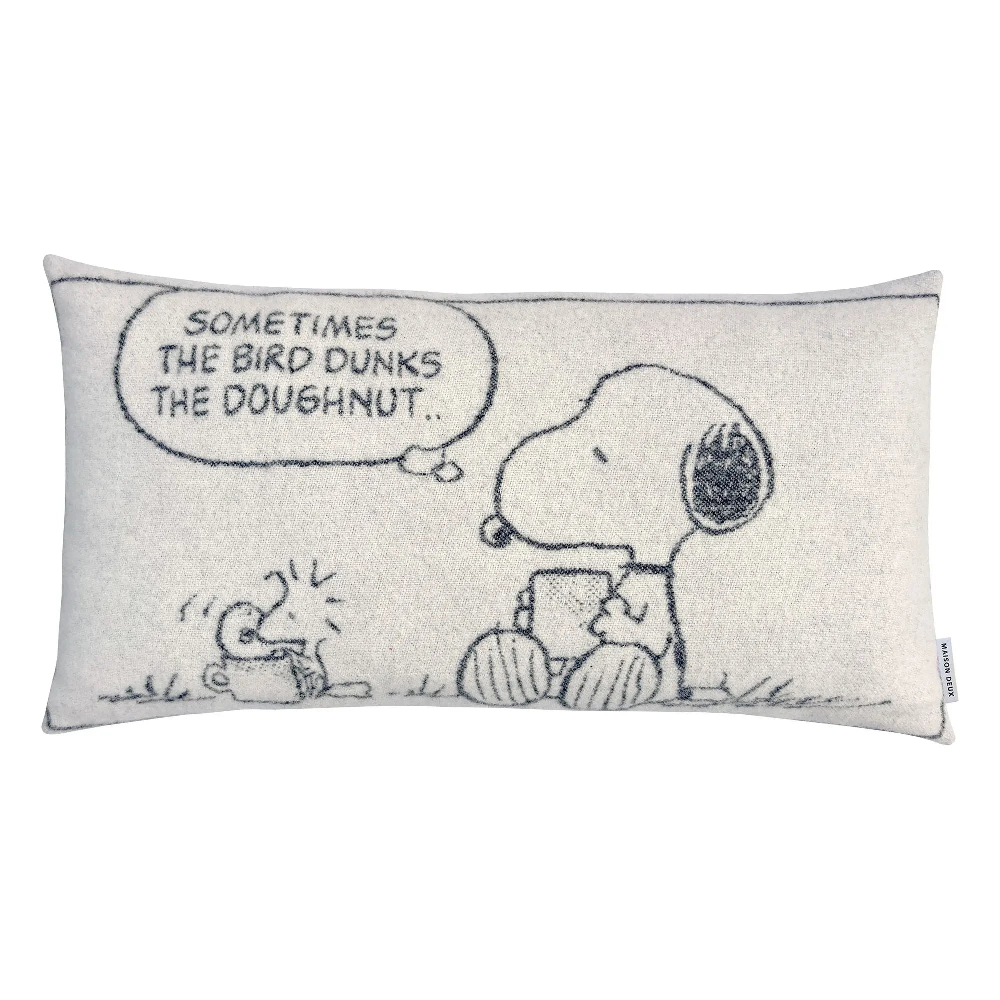 Maison Deux - Funda de almohada de cómic Peanuts | Negro