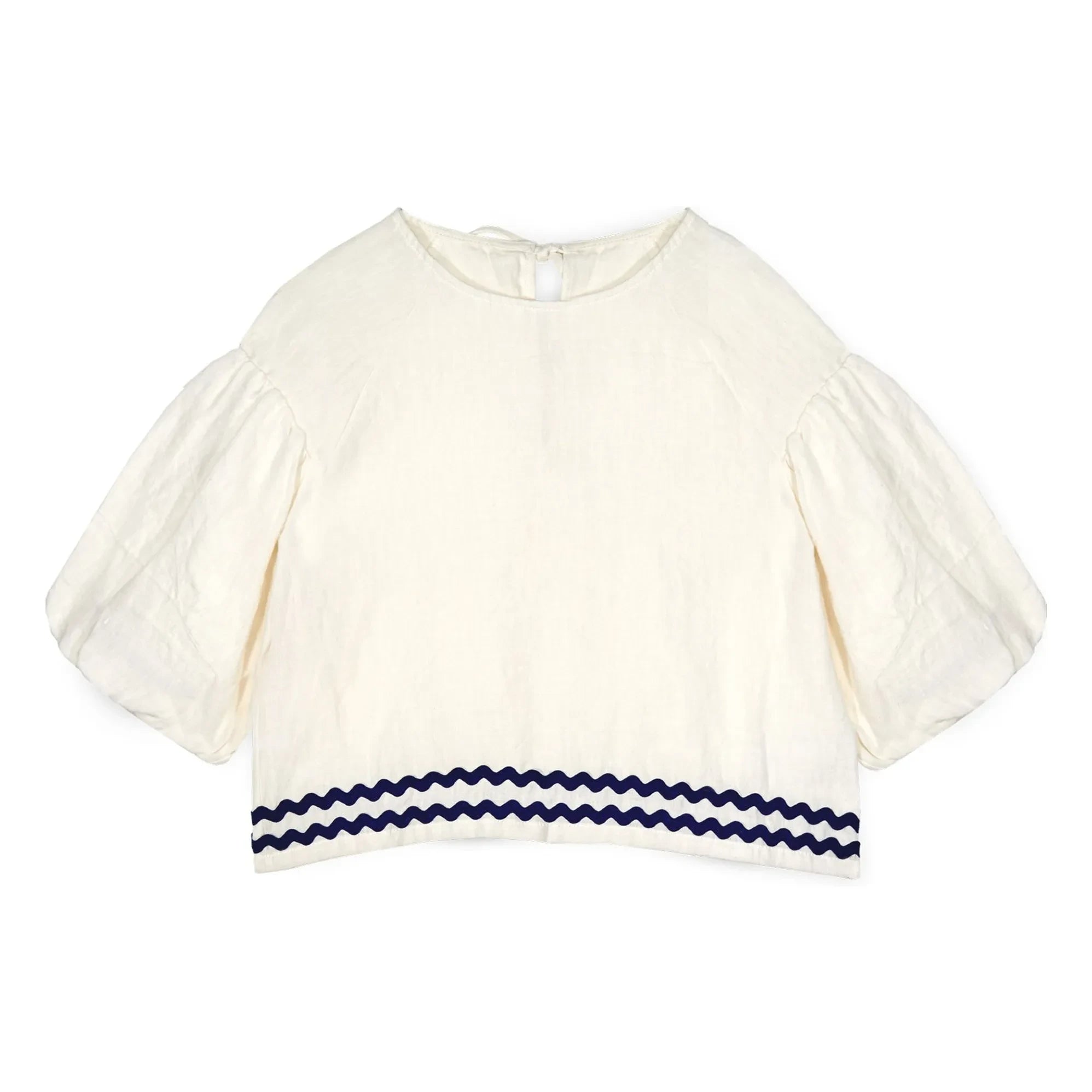 Mipounet - Blusa de lino Isaline, con mangas abullonadas | Crudo