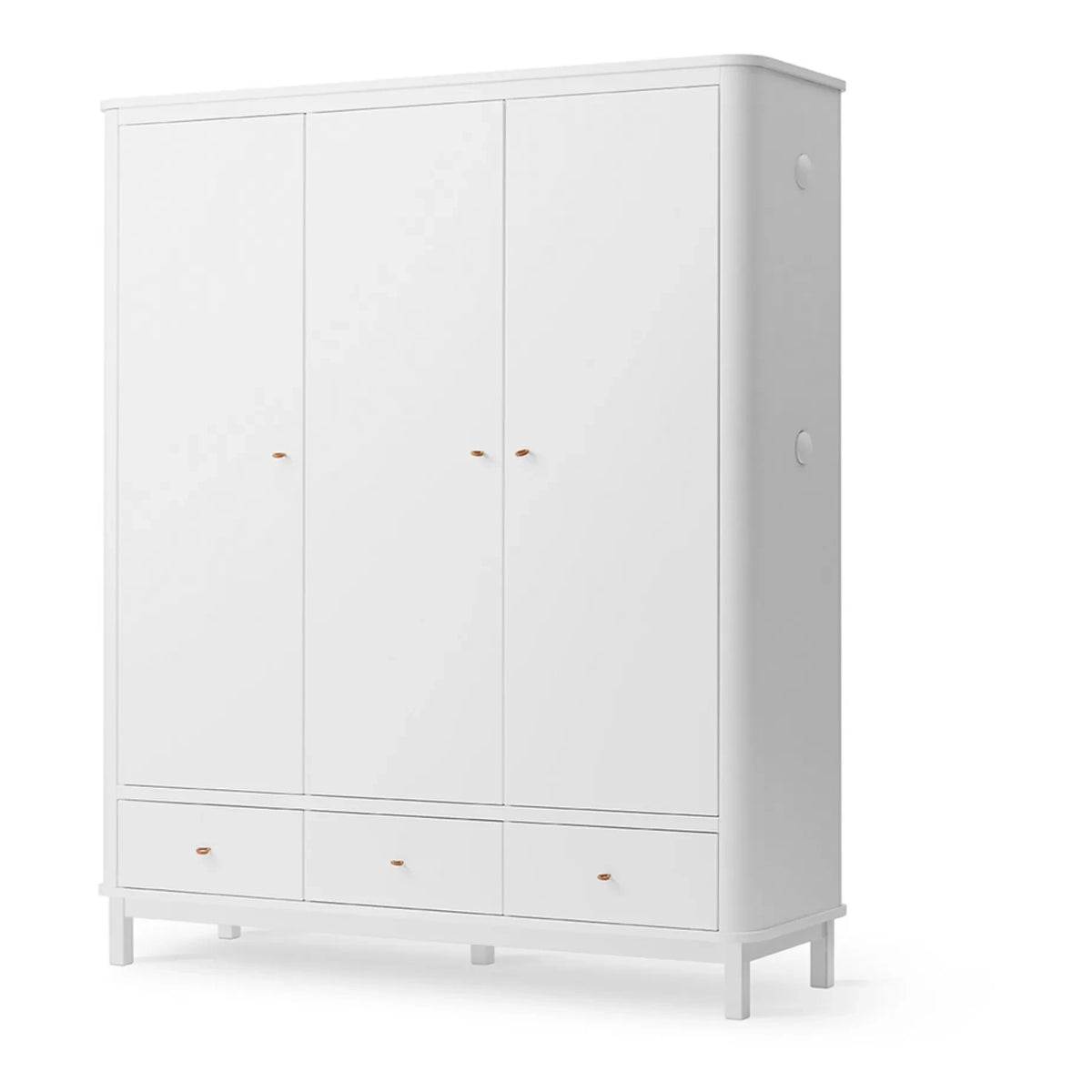 Oliver Furniture - Armario de Abedul de 3 Puertas 204 x 168 cm | Blanco