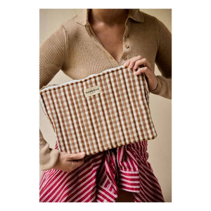 Gabrielle Paris - Funda de ordenador de vichy Moka | Mocha