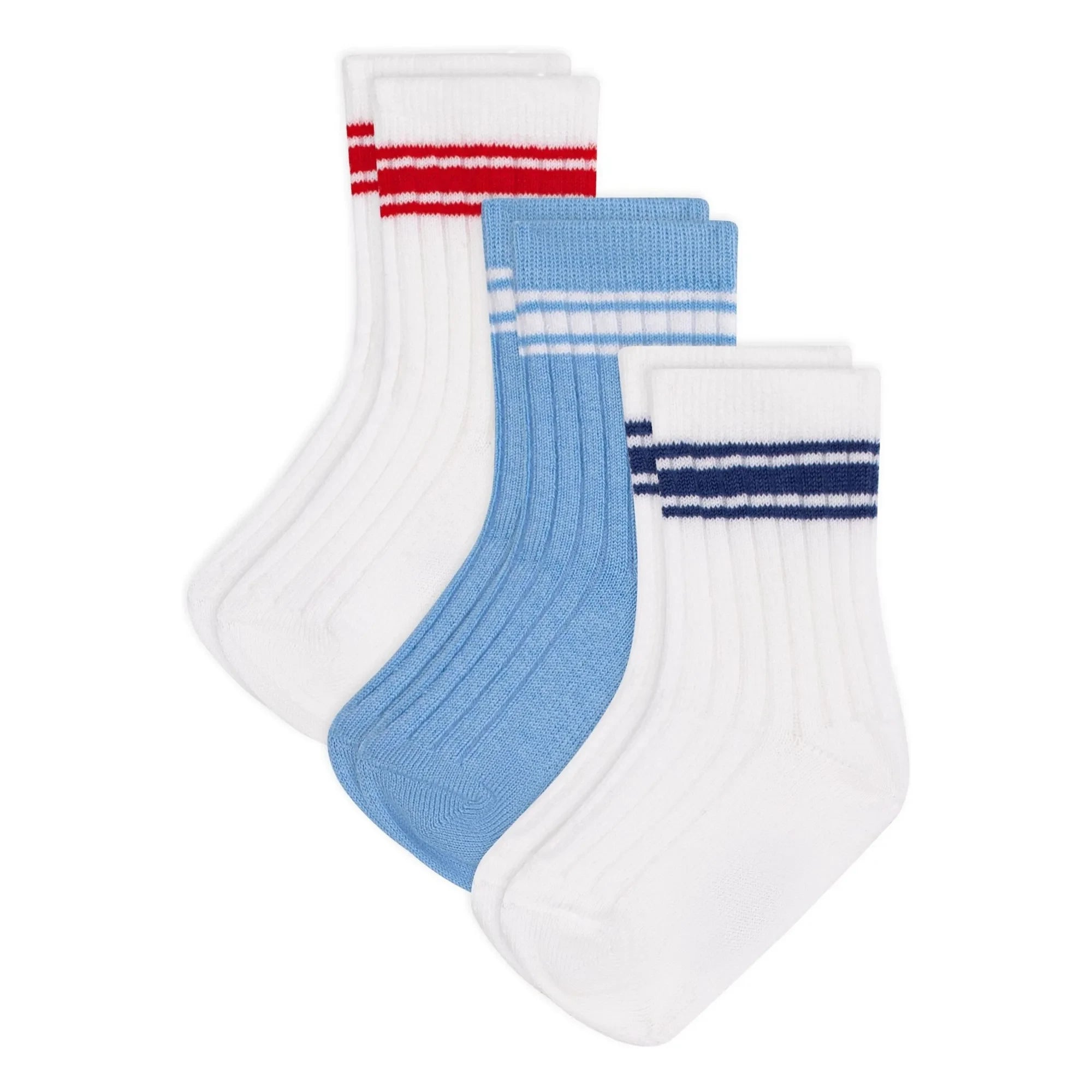 Petit Bateau - Pack de 3 pares de calcetines deportivos acanalados | Blanco
