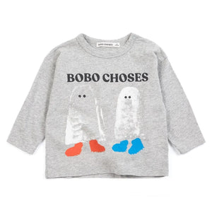 Bobo Choses - Bobo Choses Organik Pamuklu Bebek Hayalet Tişört | Heather grey