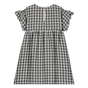 Studio Bohème - Vestido de Gasa de Algodón Orgánico Vichy Cousine | Negro