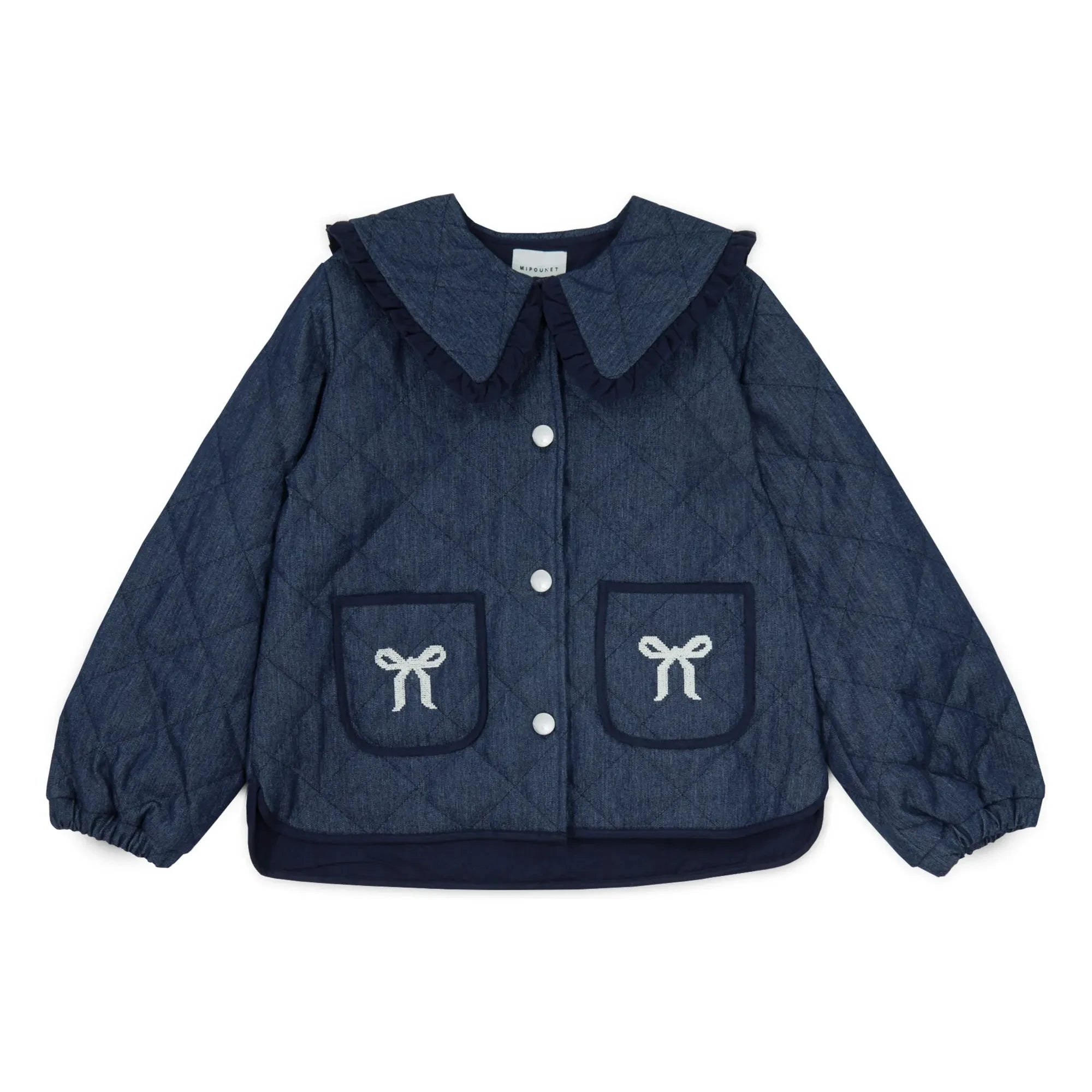 Mipounet - Chaqueta Mariane Jean, cuello Claudine | Azul oscuro