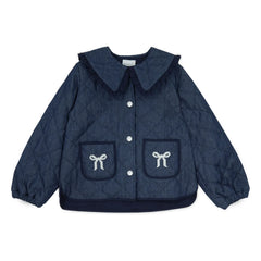 Mipounet - Chaqueta Mariane Jean, cuello Claudine | Azul oscuro