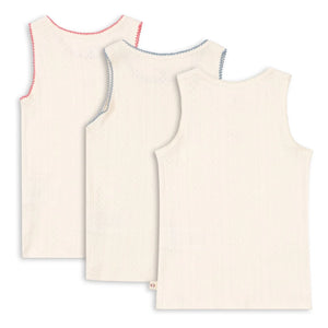 Konges Sløjd - Set de 3 camisetas de tirantes de algodón orgánico Minna | Crudo