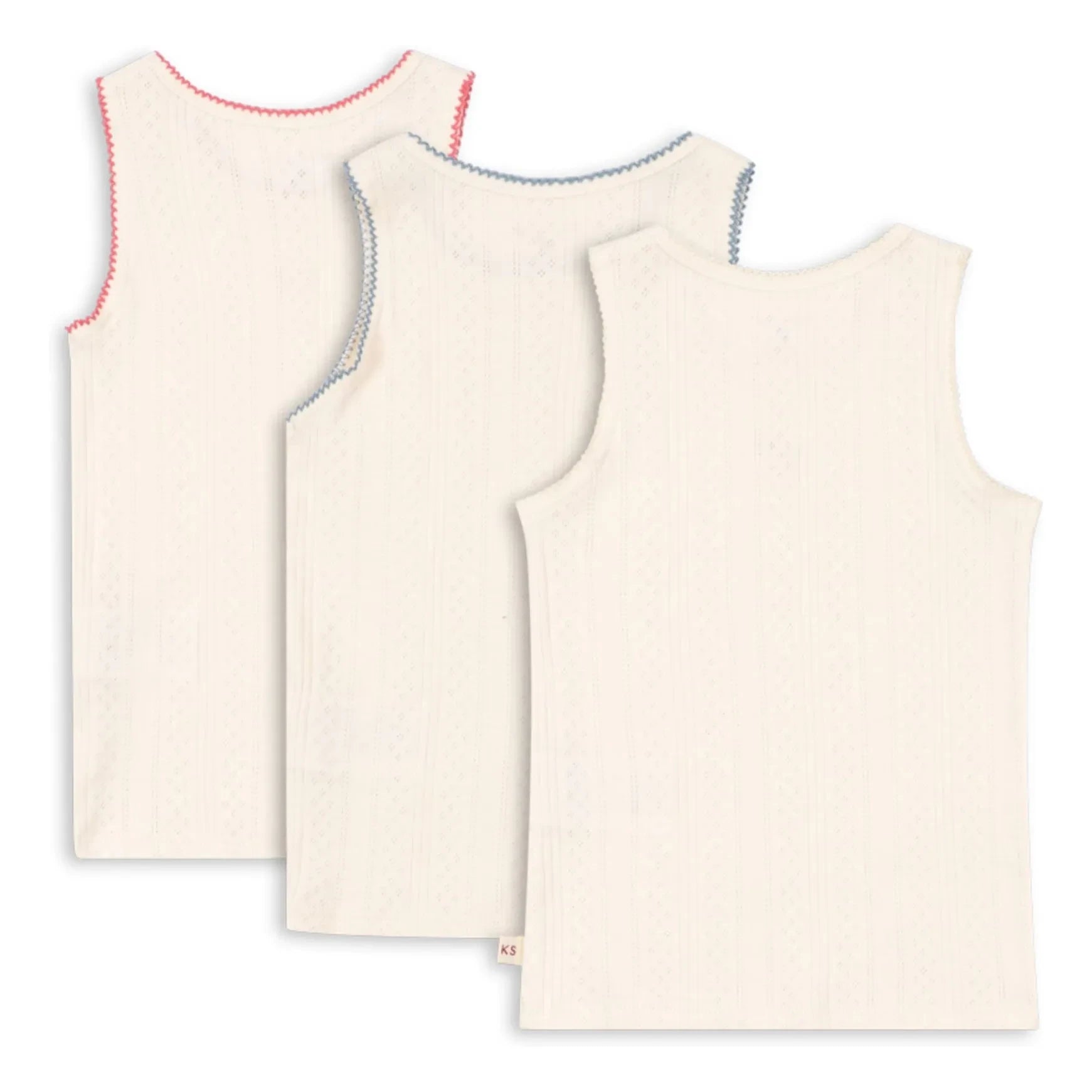 Konges Sløjd - Set de 3 camisetas de tirantes de algodón orgánico Minna | Crudo