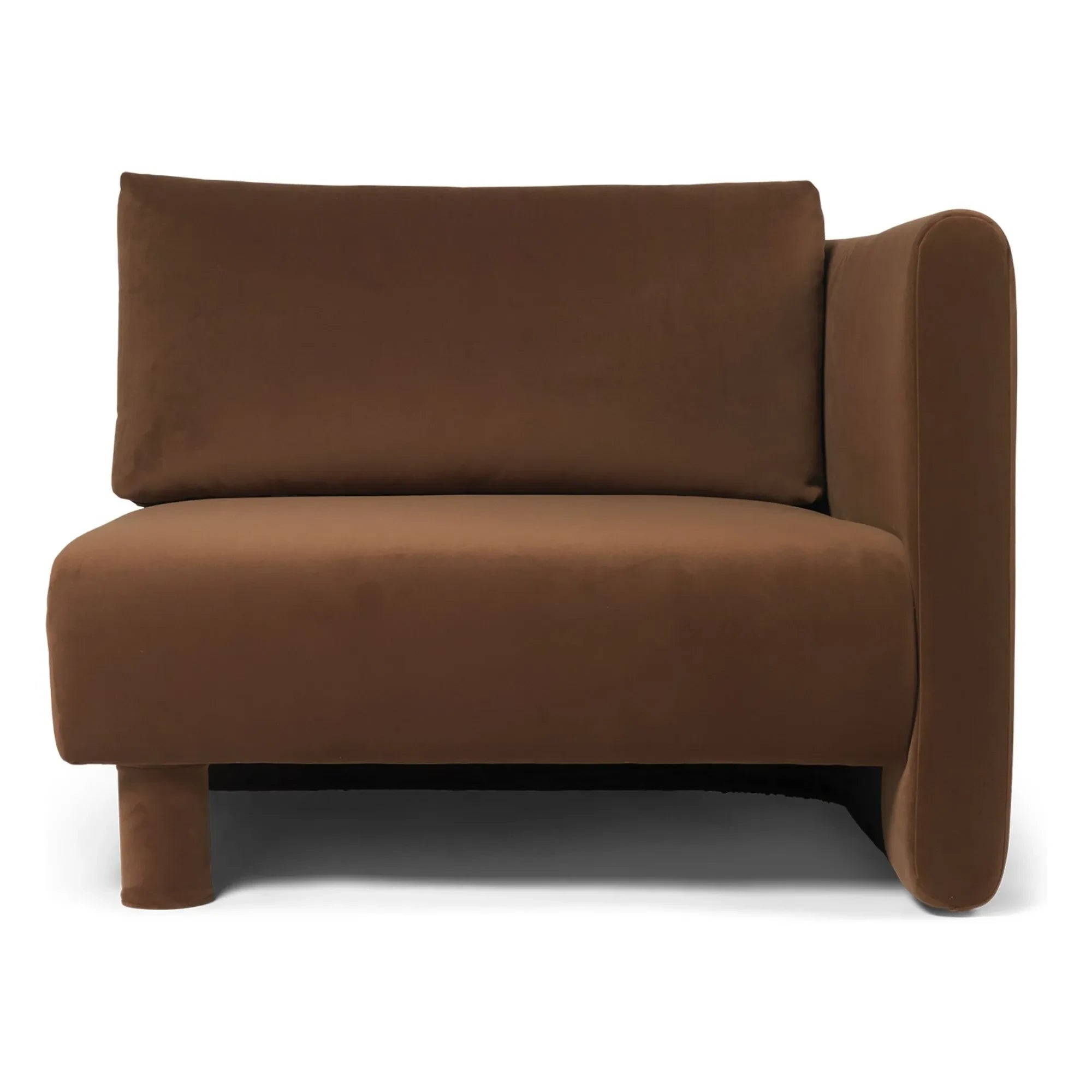 Ferm Living - Sofá modular Dase de terciopelo, módulo derecho | Marrón