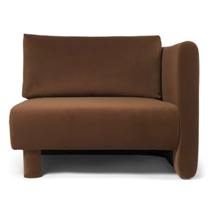 Ferm Living - Sofá modular Dase de terciopelo, módulo derecho | Marrón
