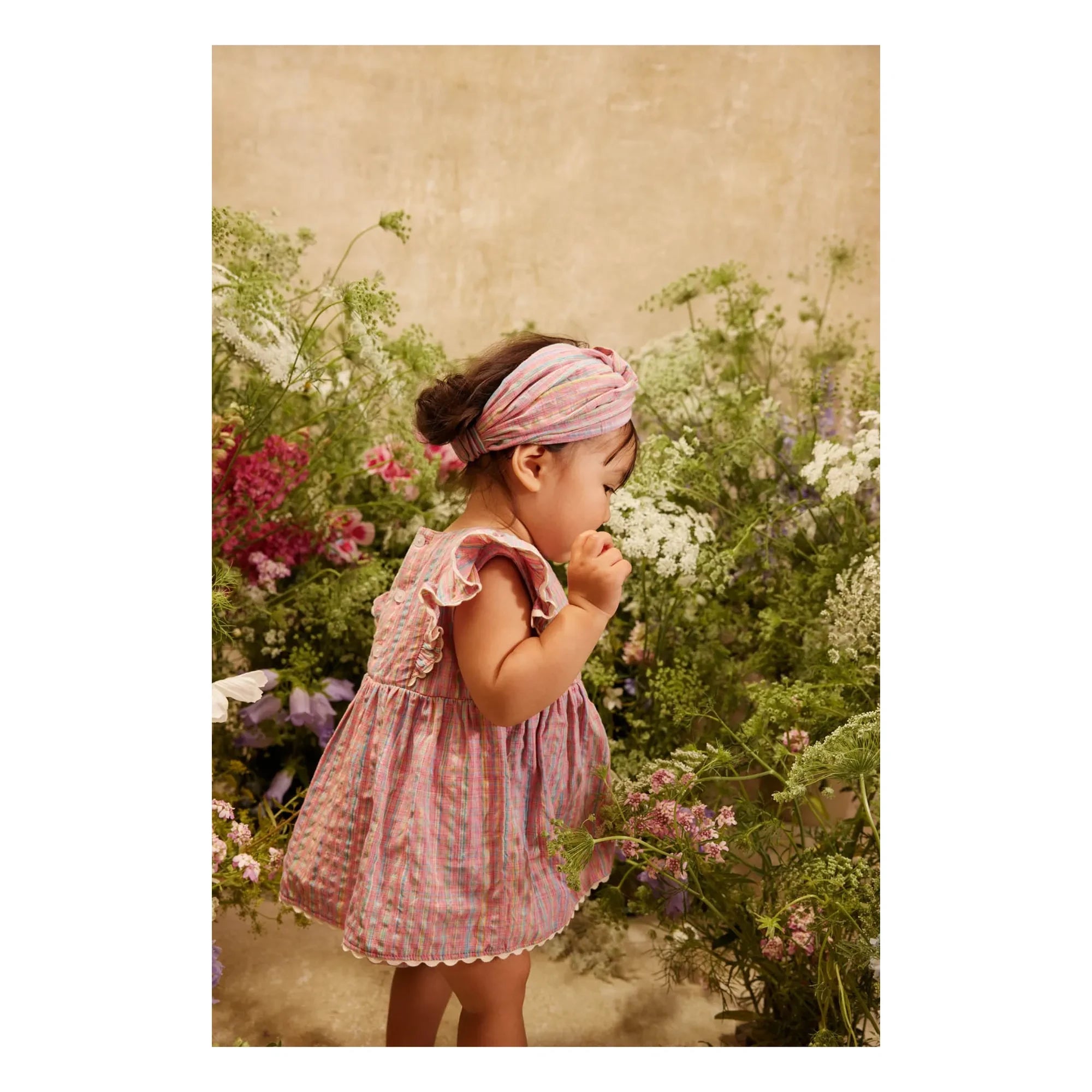 Louise Misha - Vestido Volantes Martine | Rosa Polvo
