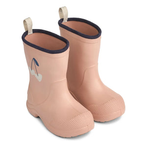 Liewood - Botas de agua Aston Hearts | Rosa pálido